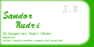 sandor mudri business card