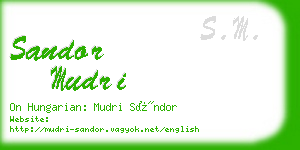 sandor mudri business card